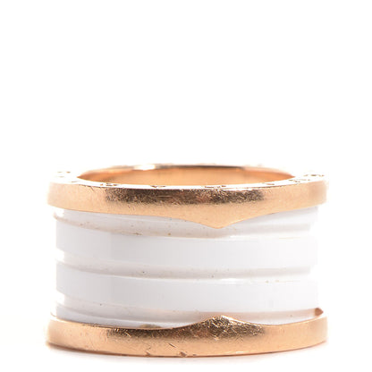Bulgari 18K Rose Gold White Ceramic B.Zero1 Four-Band Ring 50 5.5 4 of 6
