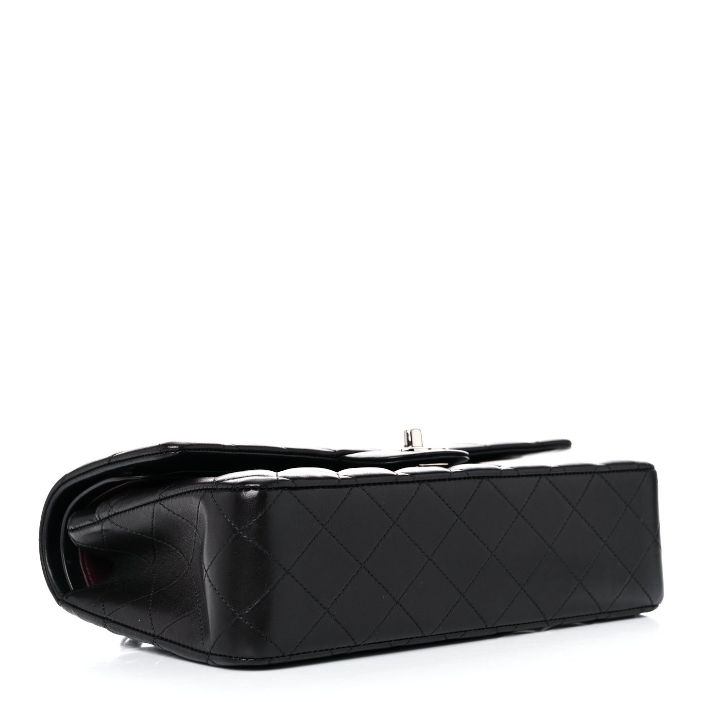 Lambskin Quilted Medium Double Flap Black