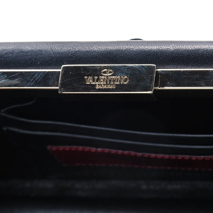 Valentino Garavani Nappa Floral Applique Minaudiere Clutch Black 8 of 11