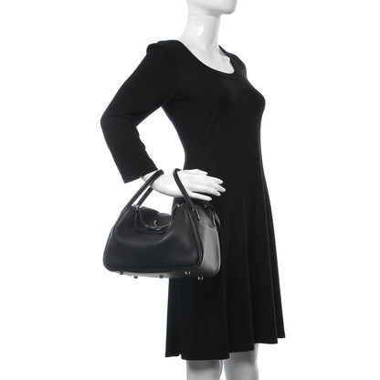 Hermes Taurillon Clemence Lindy 26 Black 2 of 8