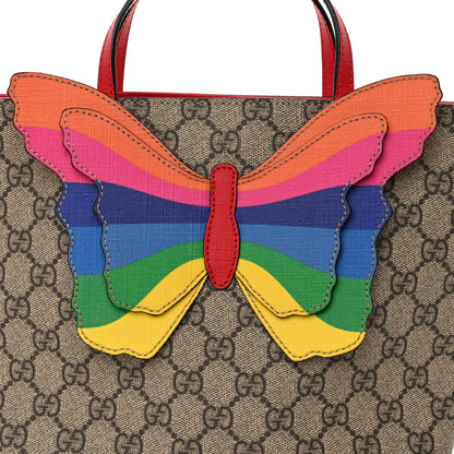 Gucci GG Supreme Monogram Kid's Rainbow Butterfly Tote 7 of 9