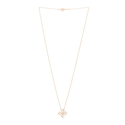 Tiffany 18K Rose Gold Diamond Loving Heart Clover Pendant Necklace 3 of 5