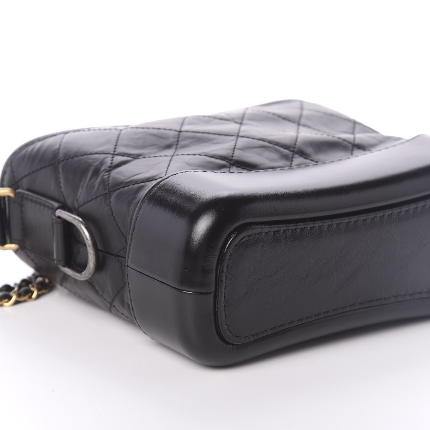 Chanel Aged Calfskin Quilted Small Gabrielle Hobo Black 10 of 11