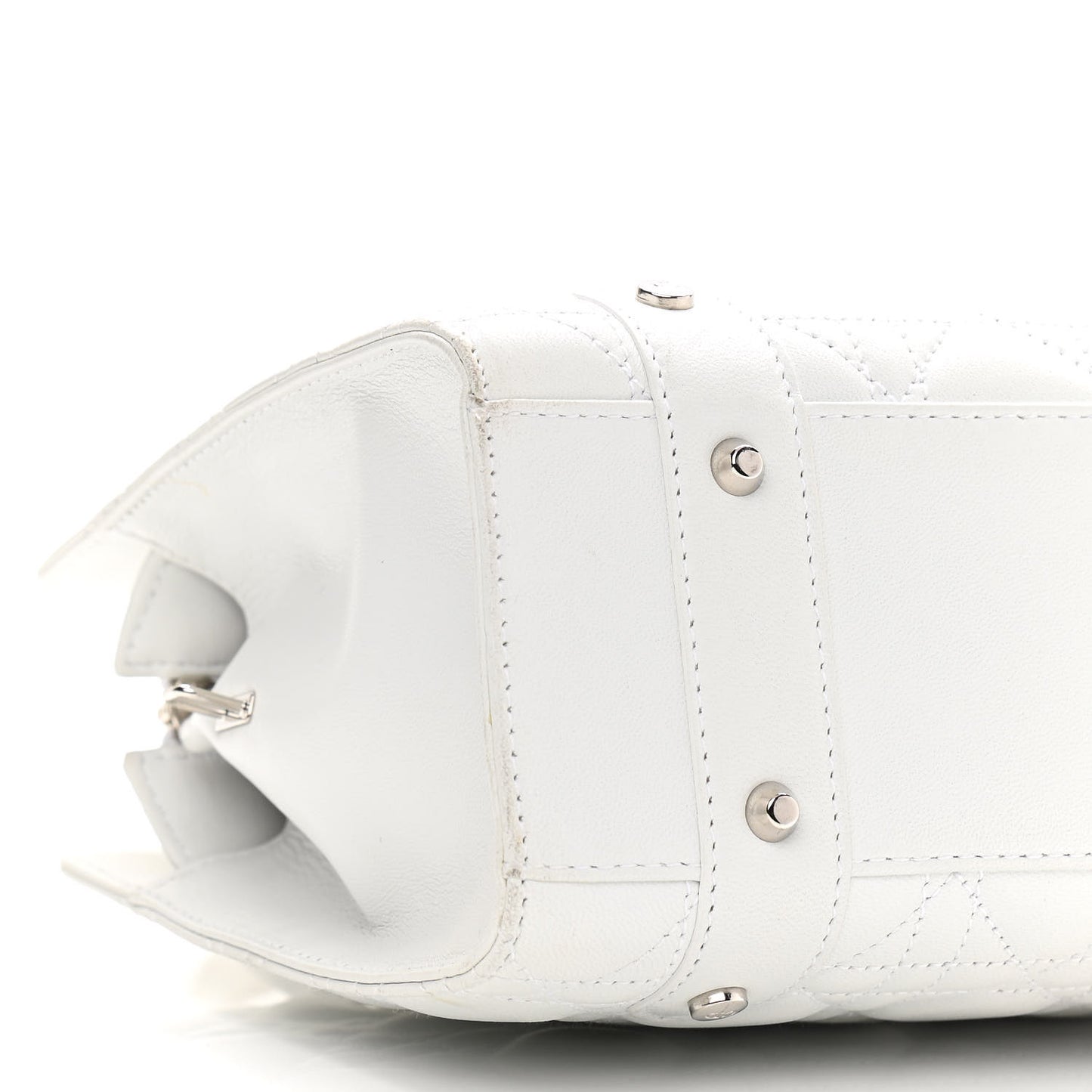 Lambskin Cannage Soft Lady Dior East West White