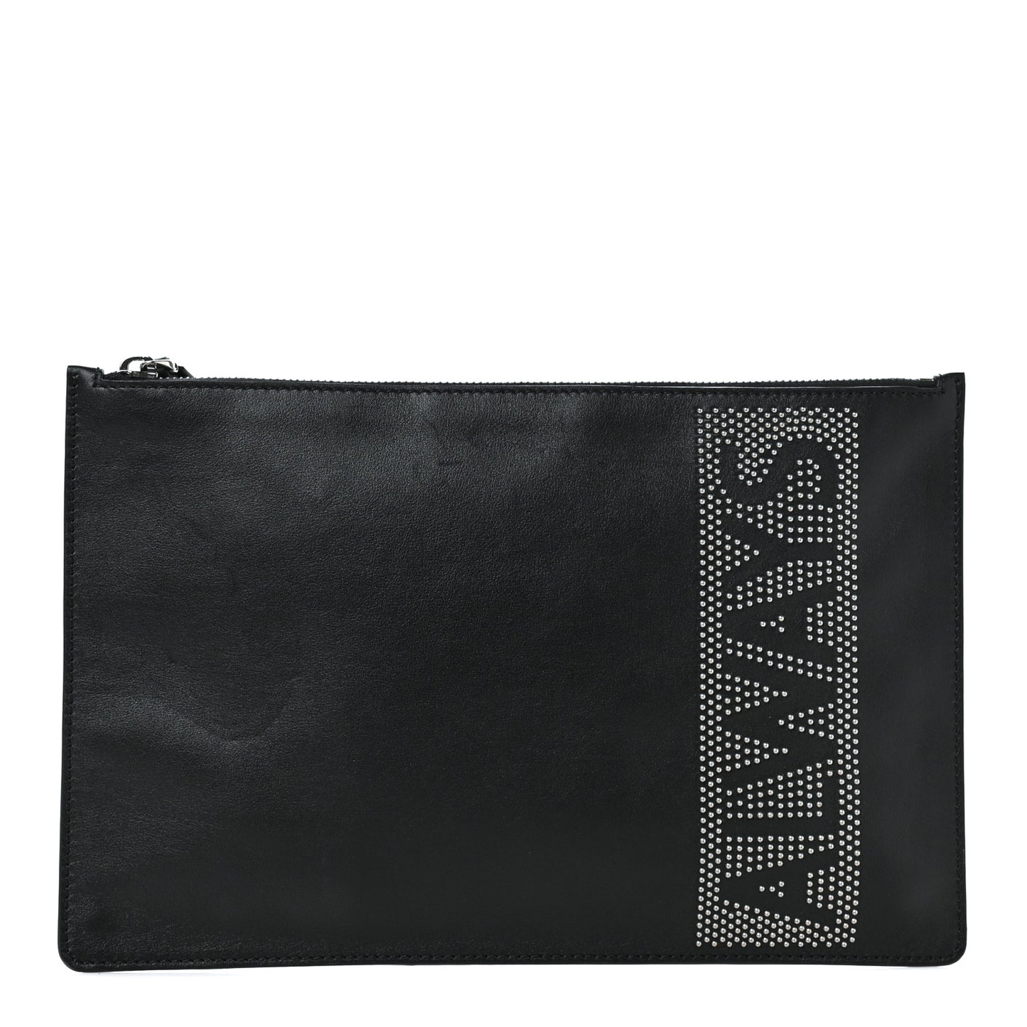 Vitello Studded Always Zip Pouch Black