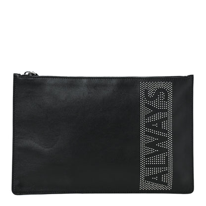 Valentino Garavani Vitello Studded Always Zip Pouch Black 1 of 9