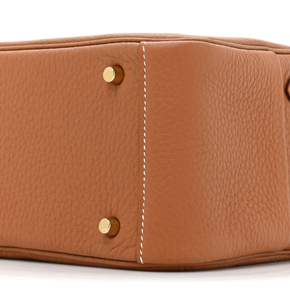 Hermes Taurillon Clemence Mini Lindy 20 Gold 8 of 10