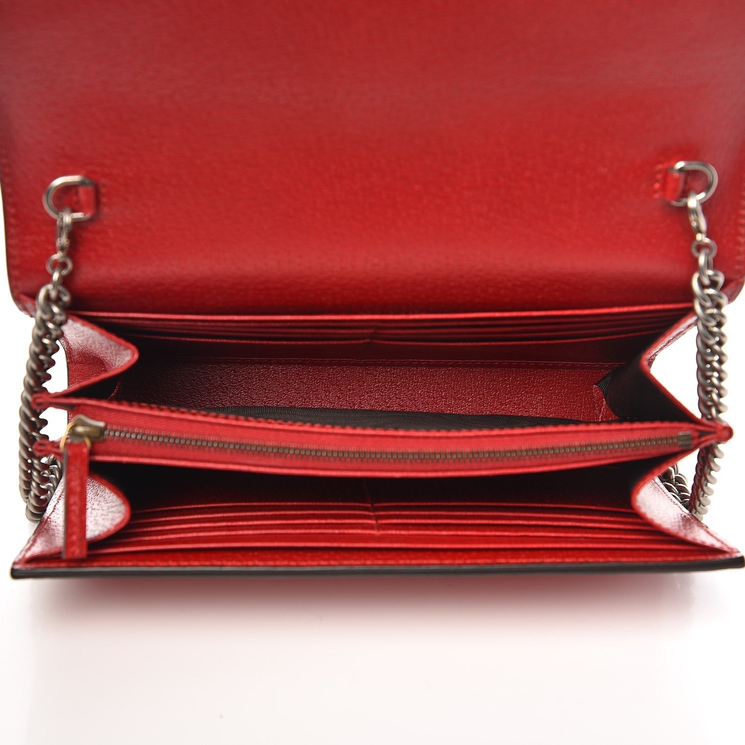 Gucci Calfskin Web Mini Dionysus Chain Wallet Hibiscus Red 5 of 7