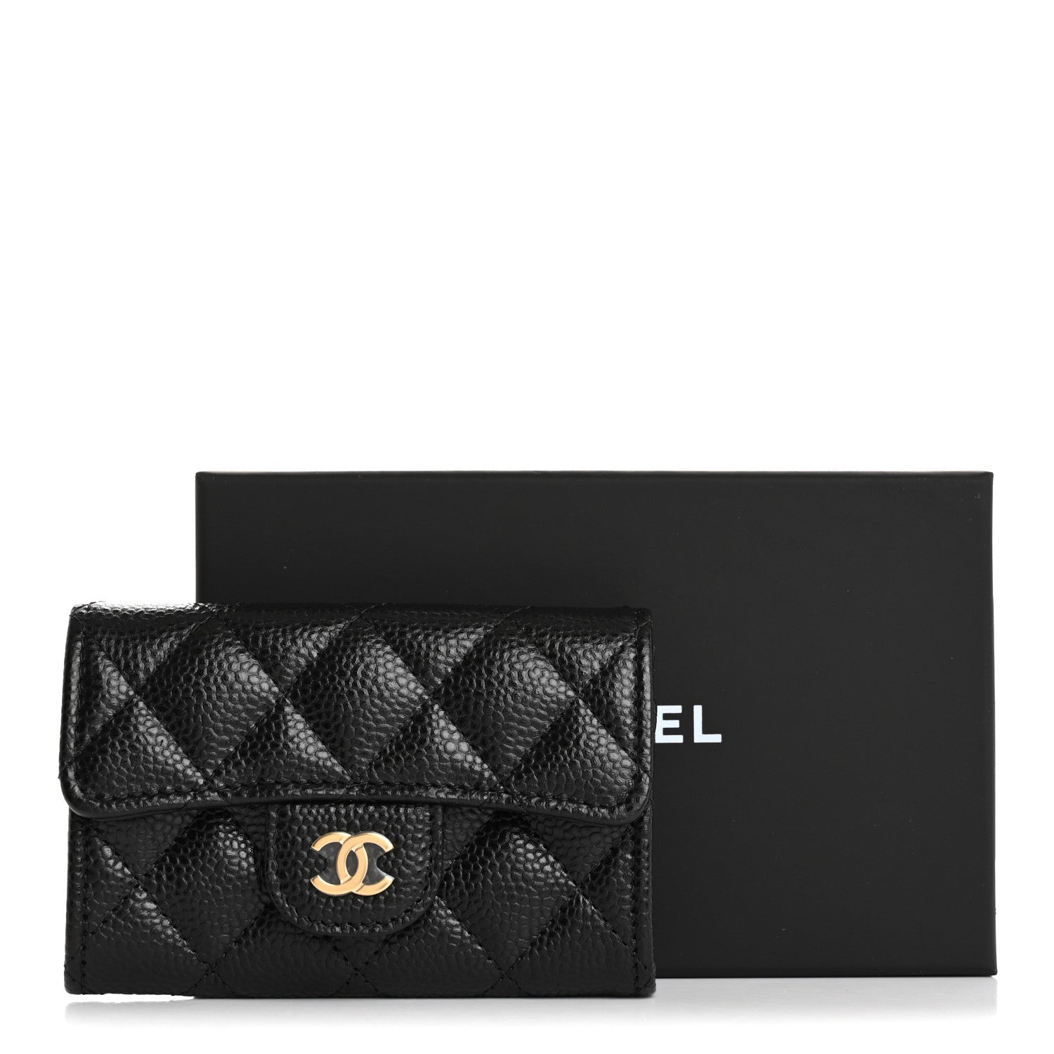 Chanel Caviar Quilted Flap Card Holder Wallet Black 10 of 10