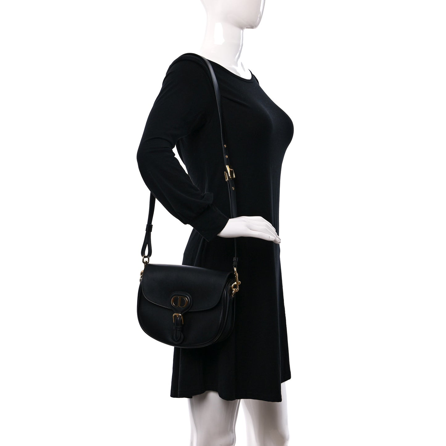 Box Calfskin Medium Bobby Flap Black