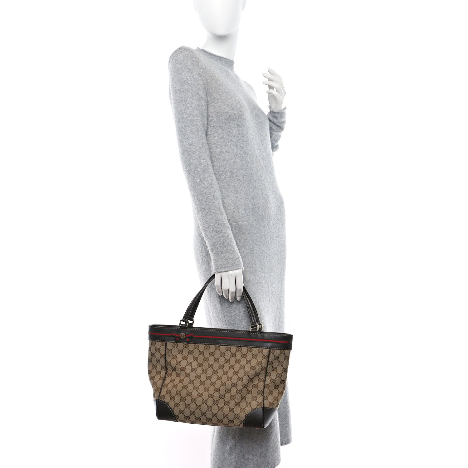 Gucci Monogram Web Medium Mayfair Tote Dark Brown 2 of 9