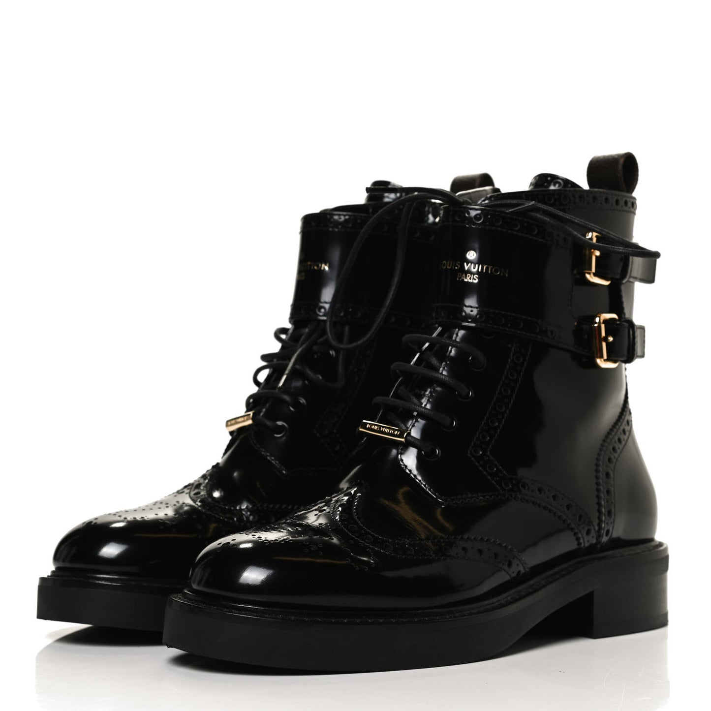 Glazed Calfskin Midtown Ankle Boots 36 Black