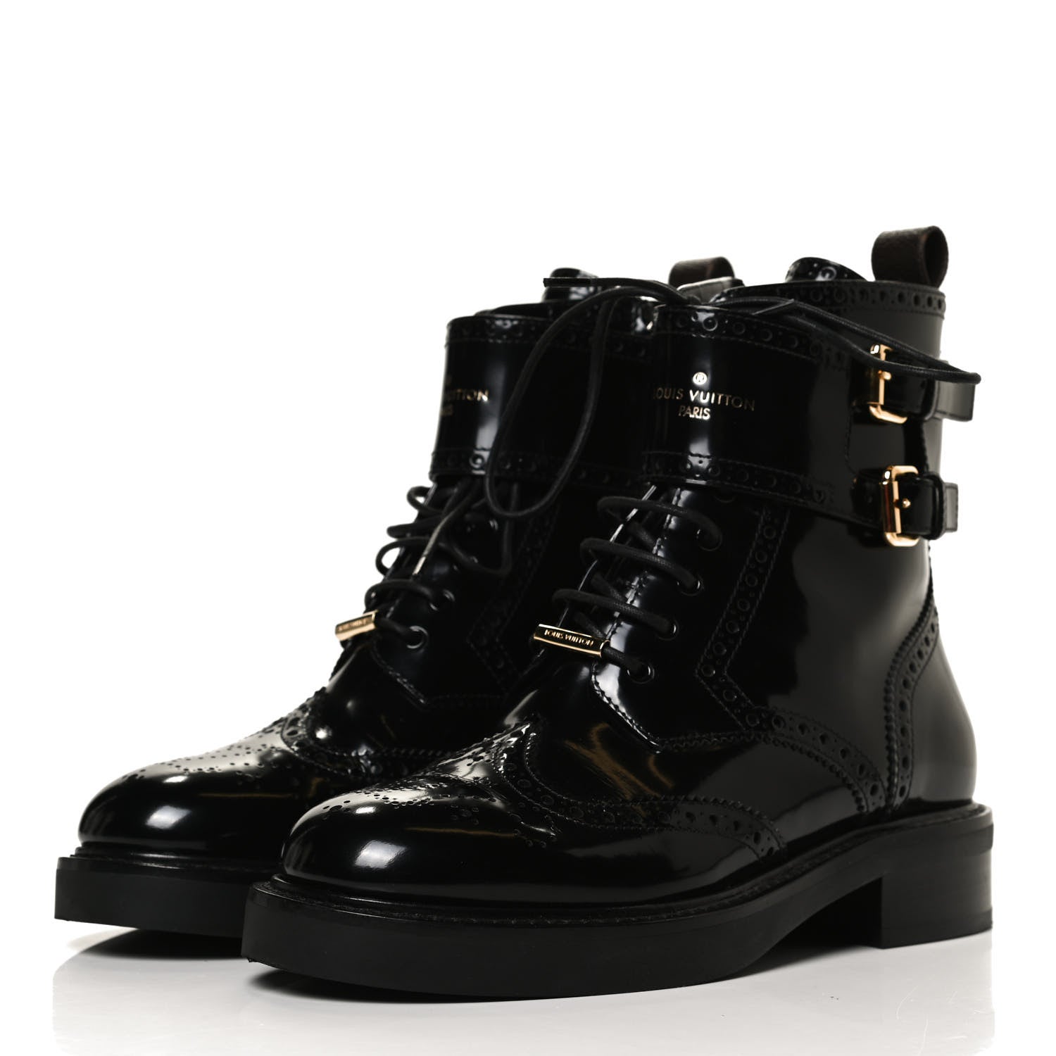 Louis Vuitton Glazed Calfskin Midtown Ankle Boots 36 Black 3 of 9