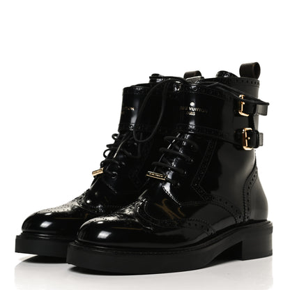 Louis Vuitton Glazed Calfskin Midtown Ankle Boots 36 Black 3 of 9