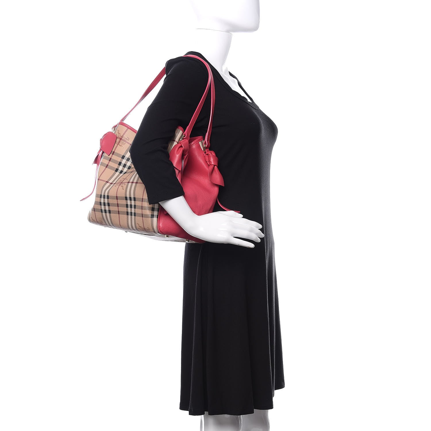 Burberry Haymarket Check Bow Canterbury Tote Pink 2 of 12