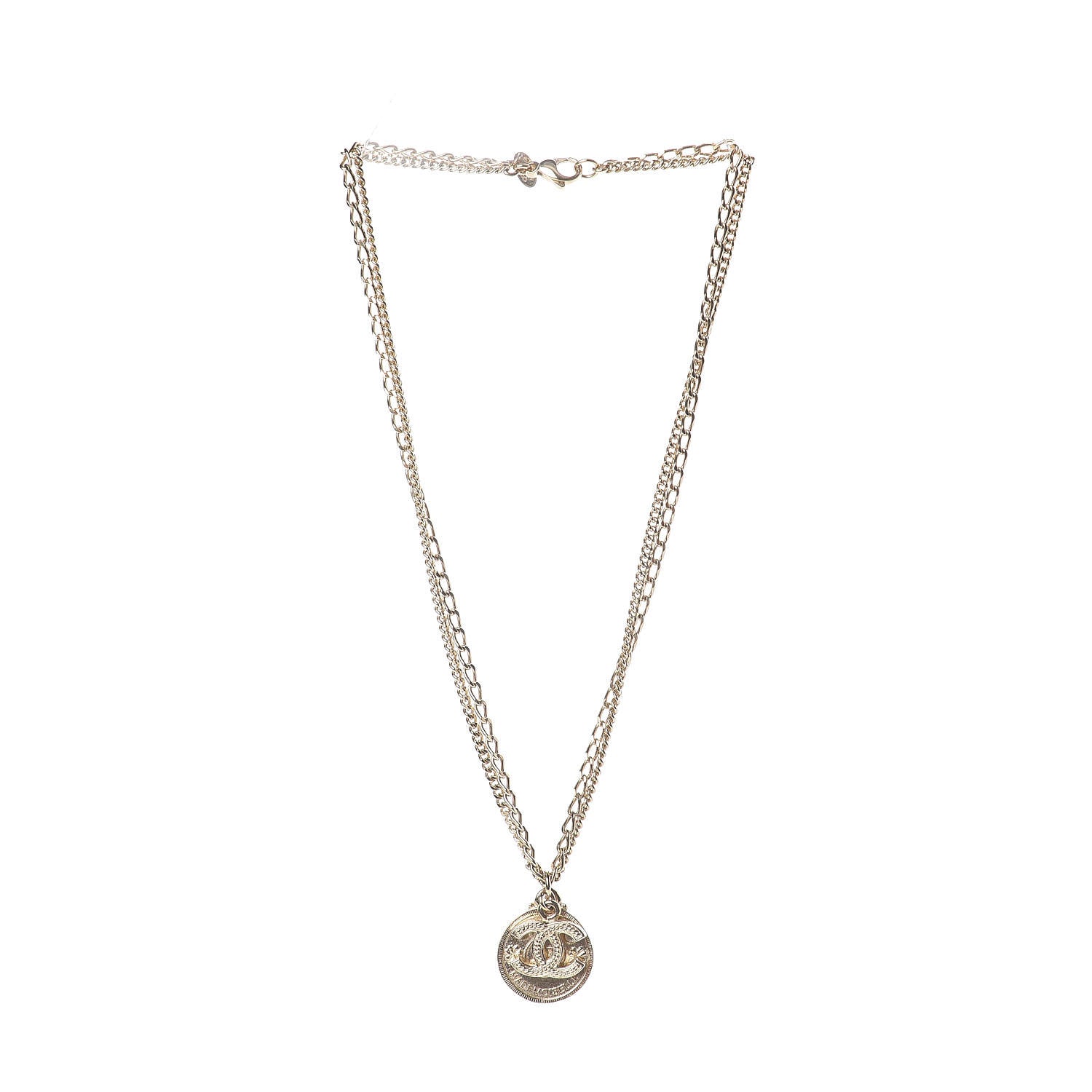 Chanel CC Coco Mademoiselle Coin Necklace Gold 3 of 6