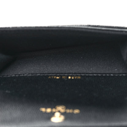 Chanel Caviar Quilted Crystal CC Flap Card Holder Black 5 of 10
