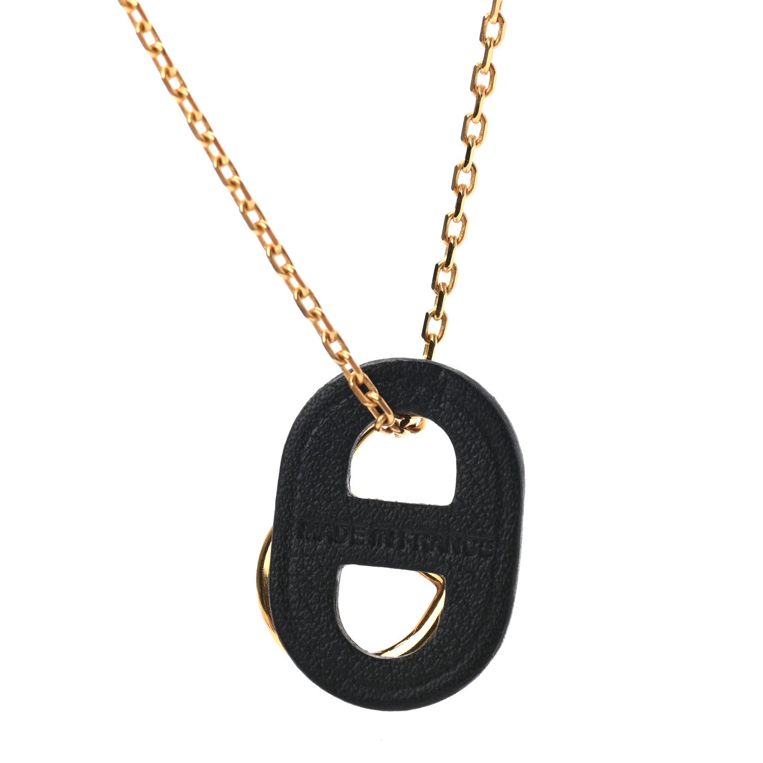 Hermes Swift O'Maillon Pendant Necklace Black 4 of 5