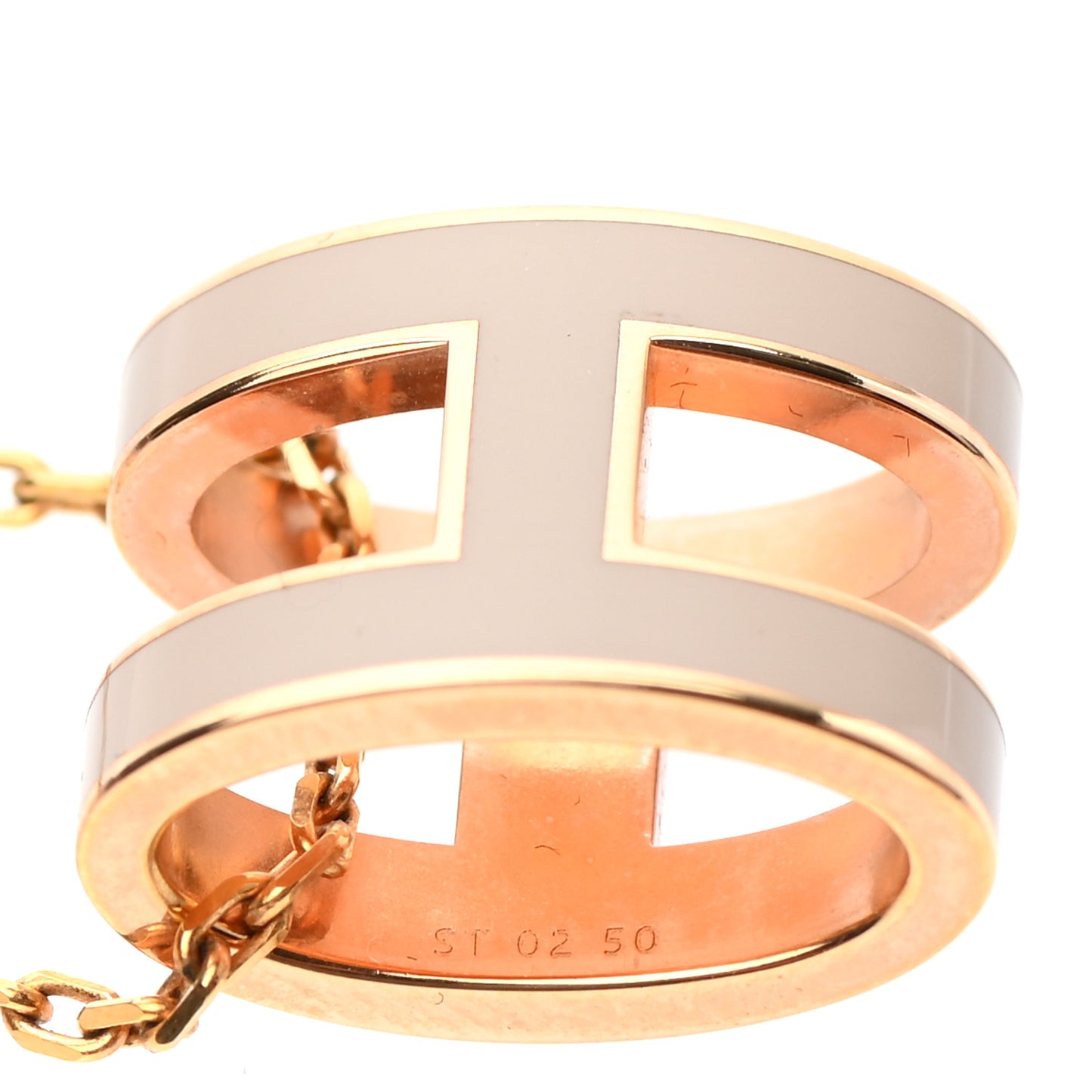 Lacquered Rose Gold Pop H Pendant Necklace Marron Glace
