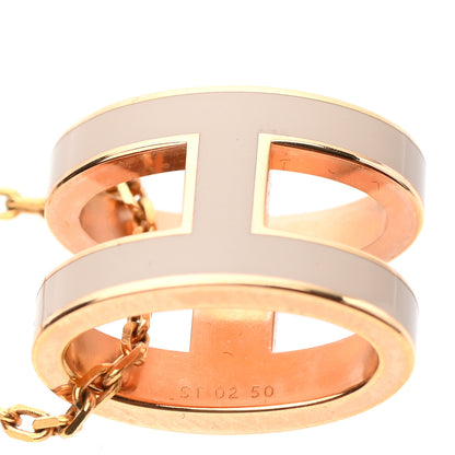 Hermes Lacquered Rose Gold Pop H Pendant Necklace Marron Glace 6 of 6