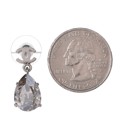 Chanel Crystal CC Drop Earrings Silver 2 of 4