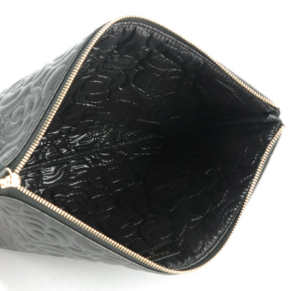 Chanel Caviar Camellia Embossed Medium Cosmetic Case Black 5 of 7