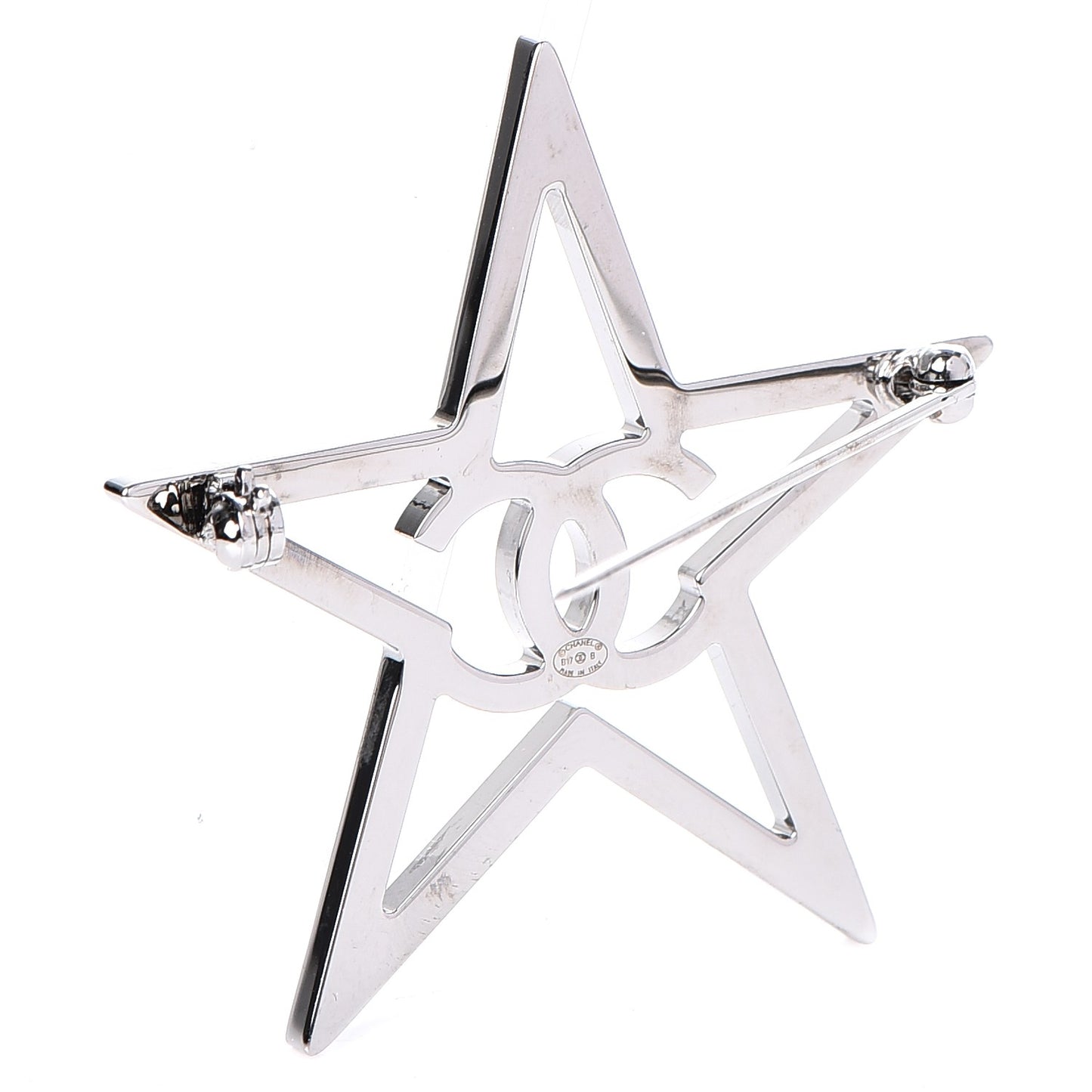 Ruthenium Crystal Star CC Brooch Blue