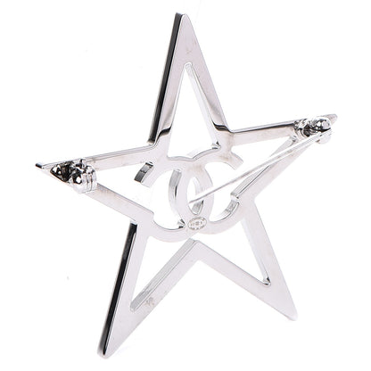 Chanel Ruthenium Crystal Star CC Brooch Blue 3 of 5