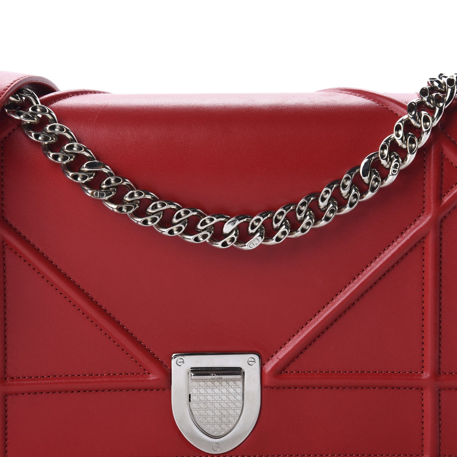 Christian Dior Lambskin Medium Diorama Flap Bag Red 12 of 12