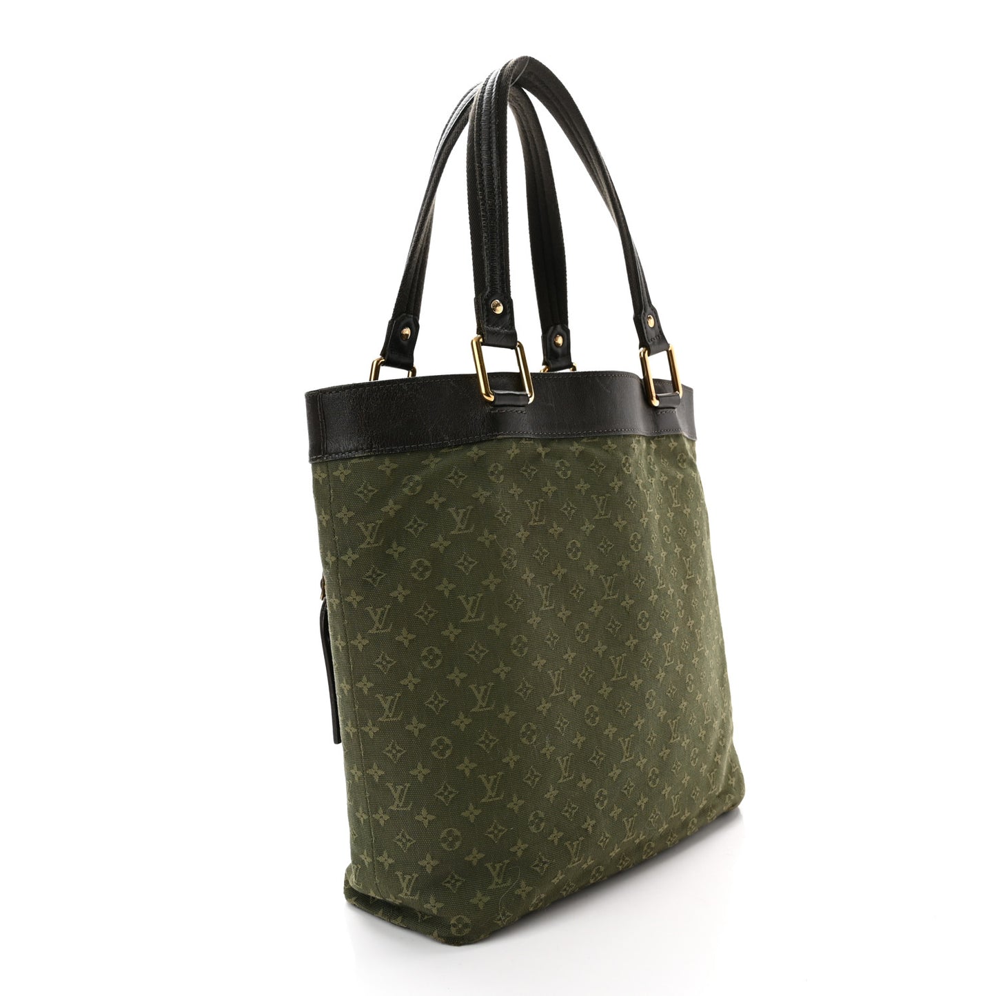 Mini Lin Monogram Tote Kaki