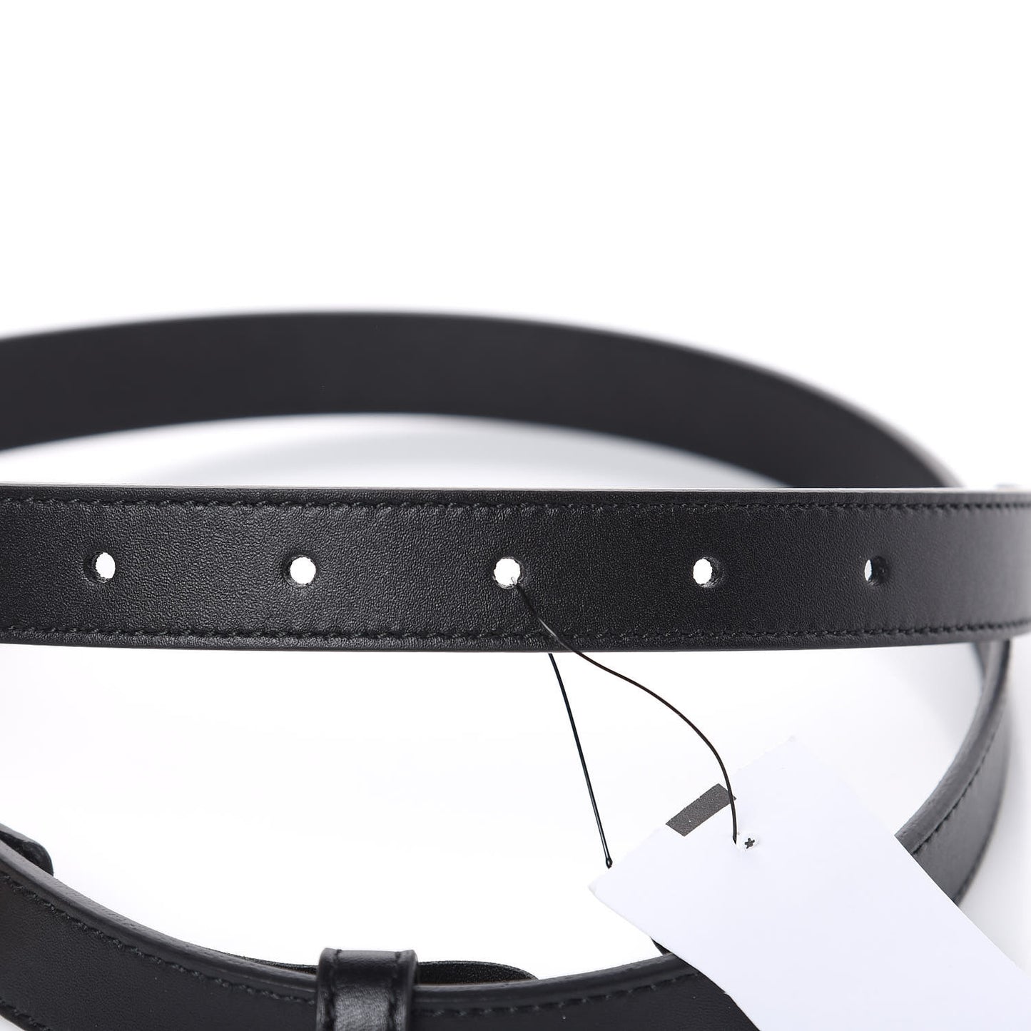 Calfskin Pearl Double G 20mm Belt 70 28 Black Cream