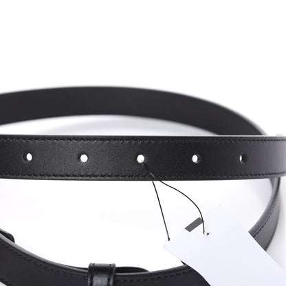 Gucci Calfskin Pearl Double G 20mm Belt 70 28 Black Cream 5 of 6