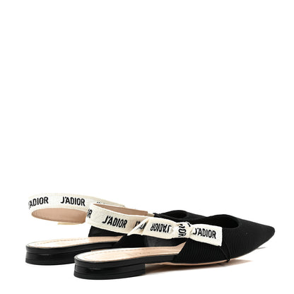 Christian Dior Technical Canvas Ribbon J'Adior Slingback Ballet Flats 40 Black 8 of 28