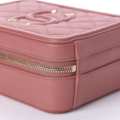 Chanel Caviar Quilted CC North South Filigree Vanity Case Pink 6 of 11