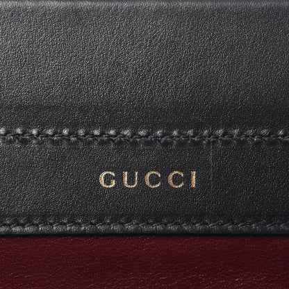 Gucci Smooth Calfskin Diagonal Striped Medium Zumi Top Handle Bag Black Beige 7 of 10