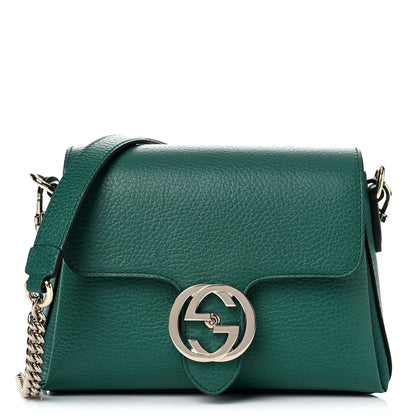 Gucci Dollar Calfskin Interlocking G Crossbody Bag Emerald 1 of 9