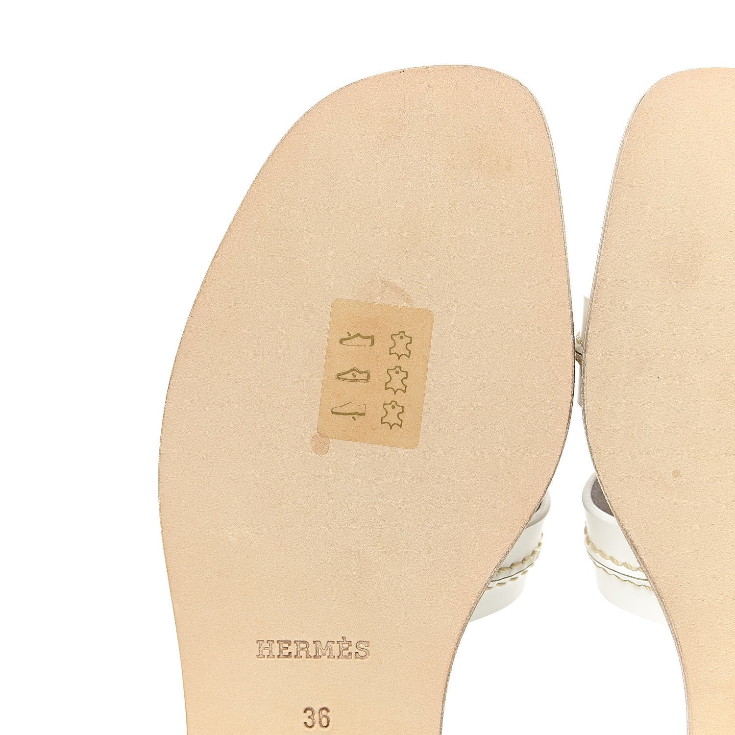 Hermes Calfskin Pique Oran Sandals 36 White 8 of 14