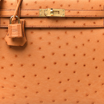 Hermes Ostrich Kelly Sellier 25 Gold 8 of 11