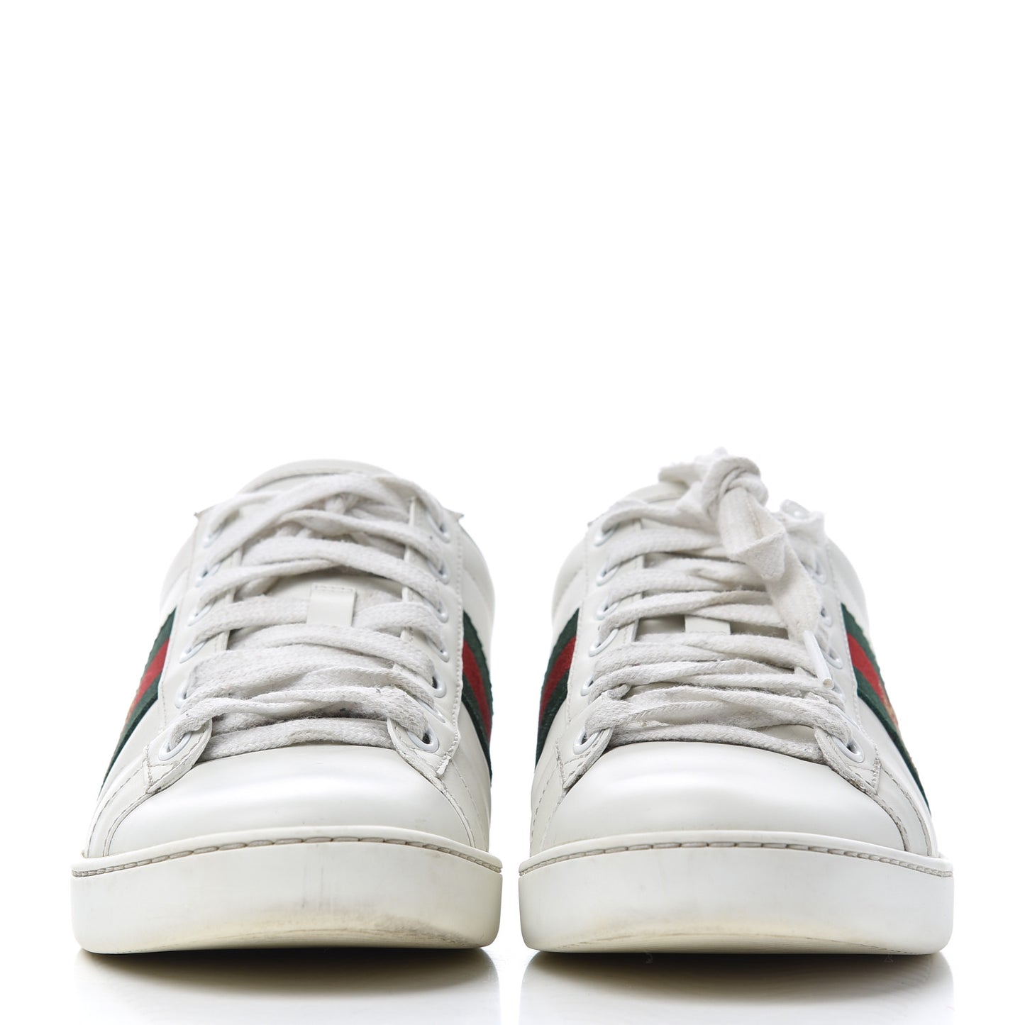 Calfskin Web Bee Embroidered Womens Ace Sneakers 38 White Green