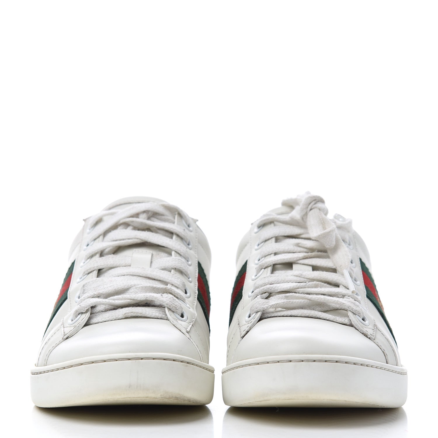Gucci Calfskin Web Bee Embroidered Womens Ace Sneakers 38 White Green 2 of 25
