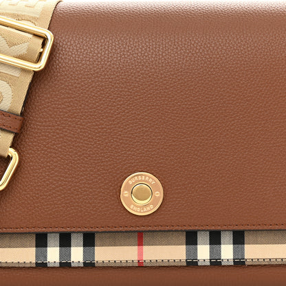 Burberry Calfskin Vintage Check Note Crossbody Bag Malt Brown 7 of 11