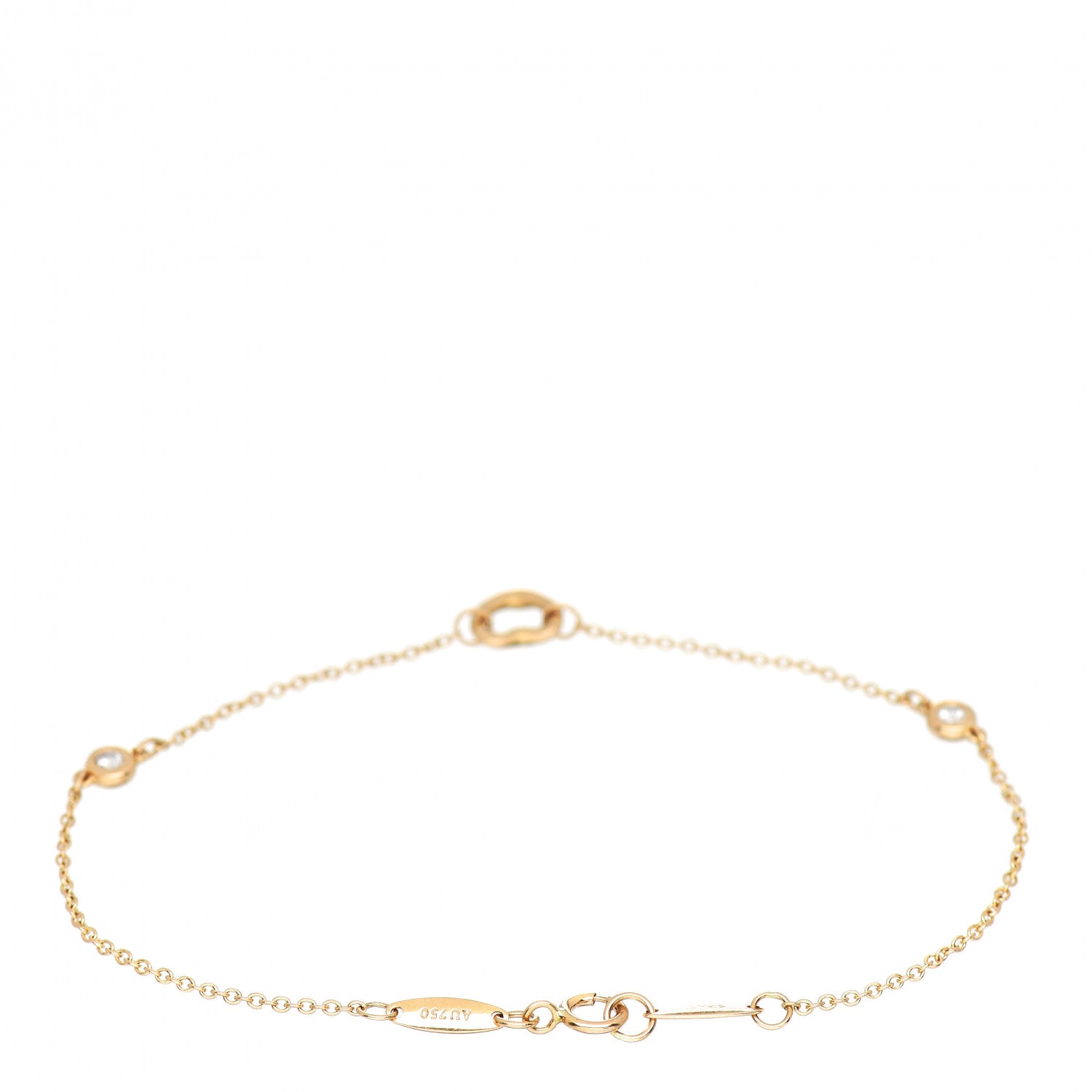 Tiffany 18K Rose Gold Diamond Elsa Peretti Diamonds by the Yard Open Heart Bracelet 3 of 4
