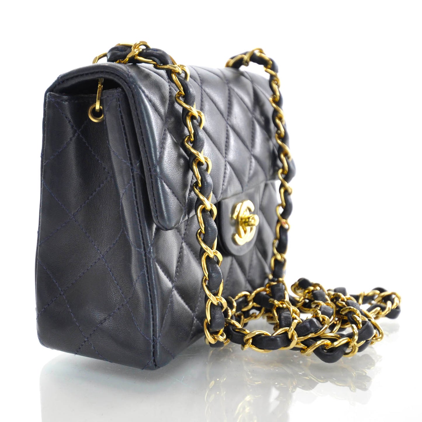 Lambskin Mini Flap Navy