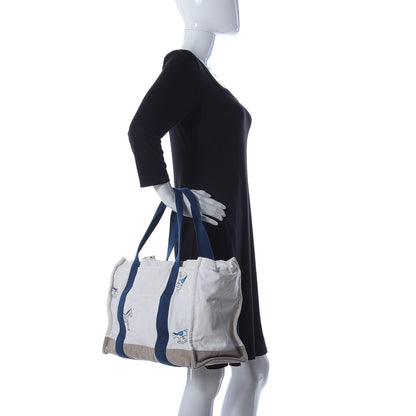 Hermes Cotton Canvas Adada Nappy Diaper Bag Bleu Marine 2 of 8
