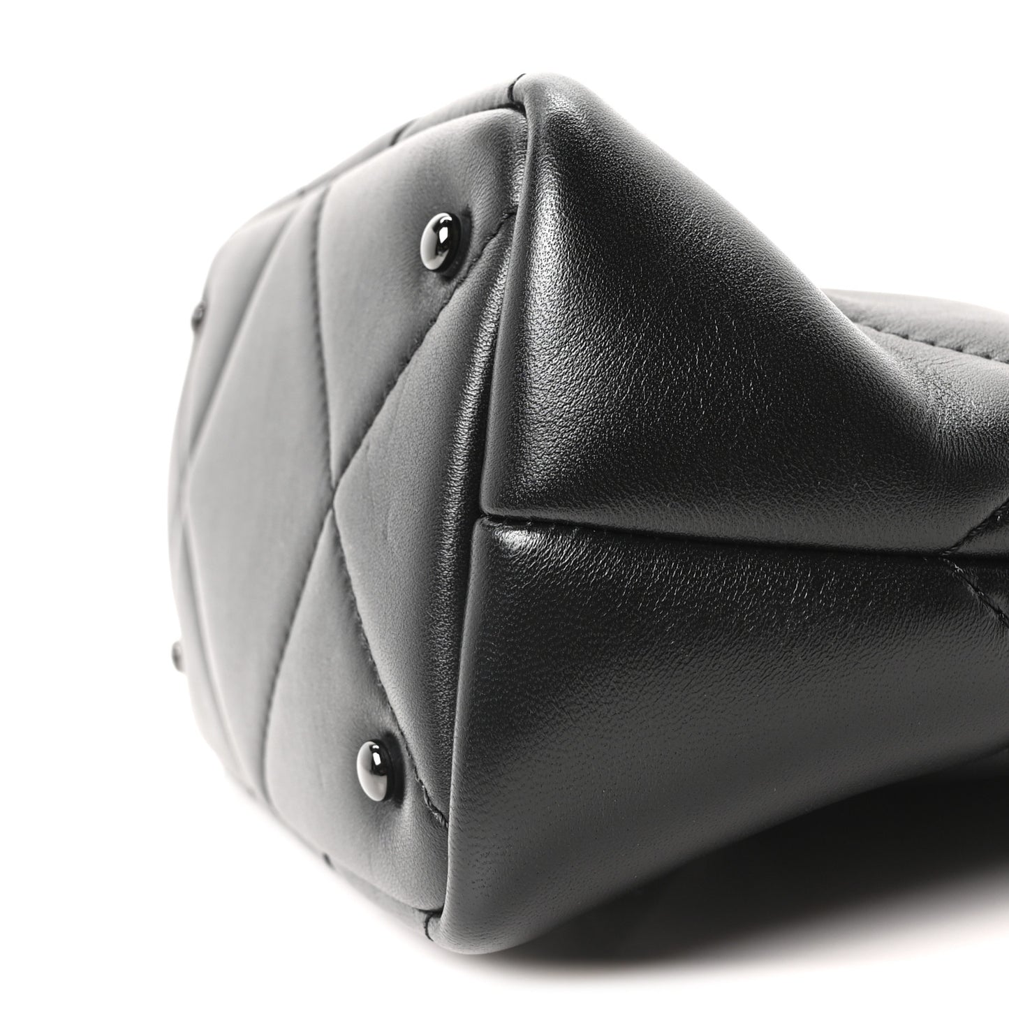 Nappa Monochrome Small Roman Stud The Handle Bag Black