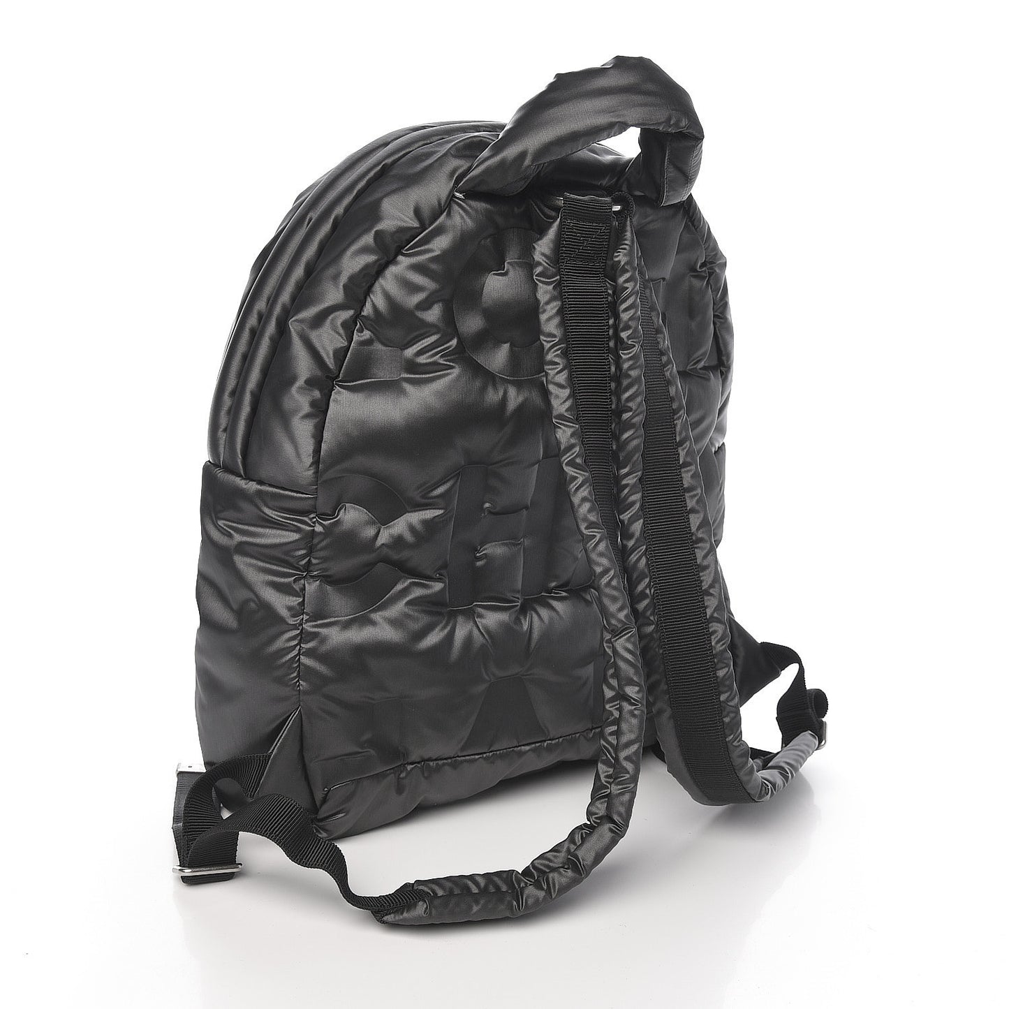 Nylon Embossed Small Doudoune Backpack Grey