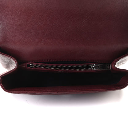 Saint Laurent Sheepskin Matelasse Chevron Monogram Medium College Bag Rouge Legion 8 of 10