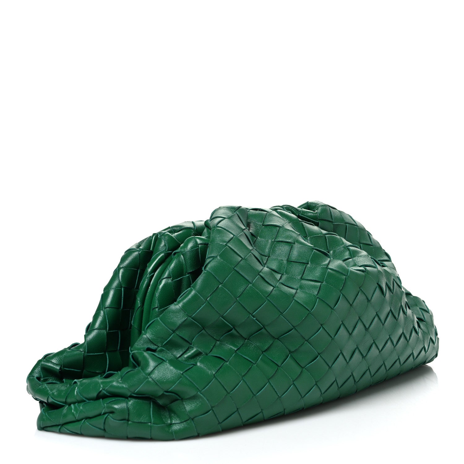 Bottega Veneta Nappa Maxi Intrecciato The Pouch Oversized Clutch Racing Green 3 of 10