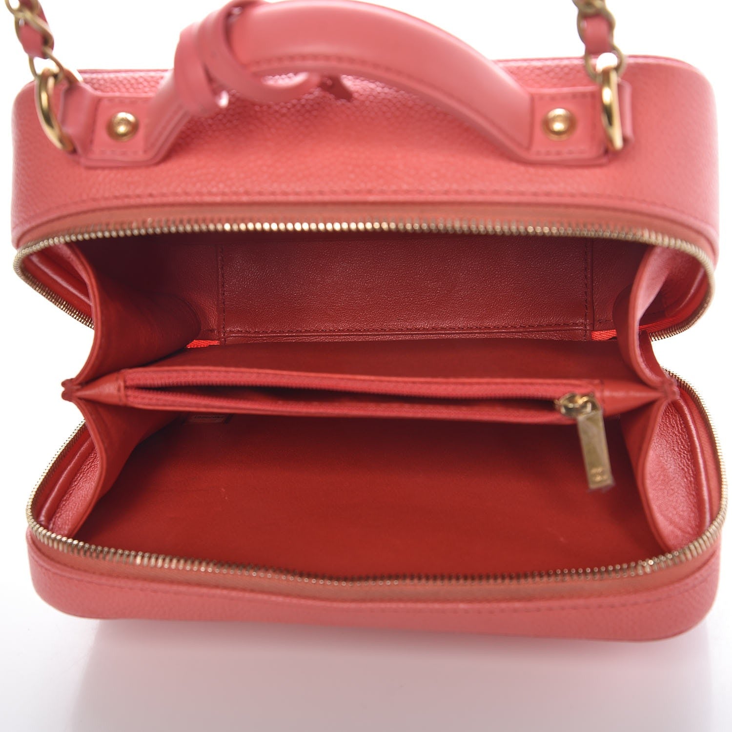 Chanel Caviar Quilted Medium CC Filigree Vanity Case Coral 5 of 8