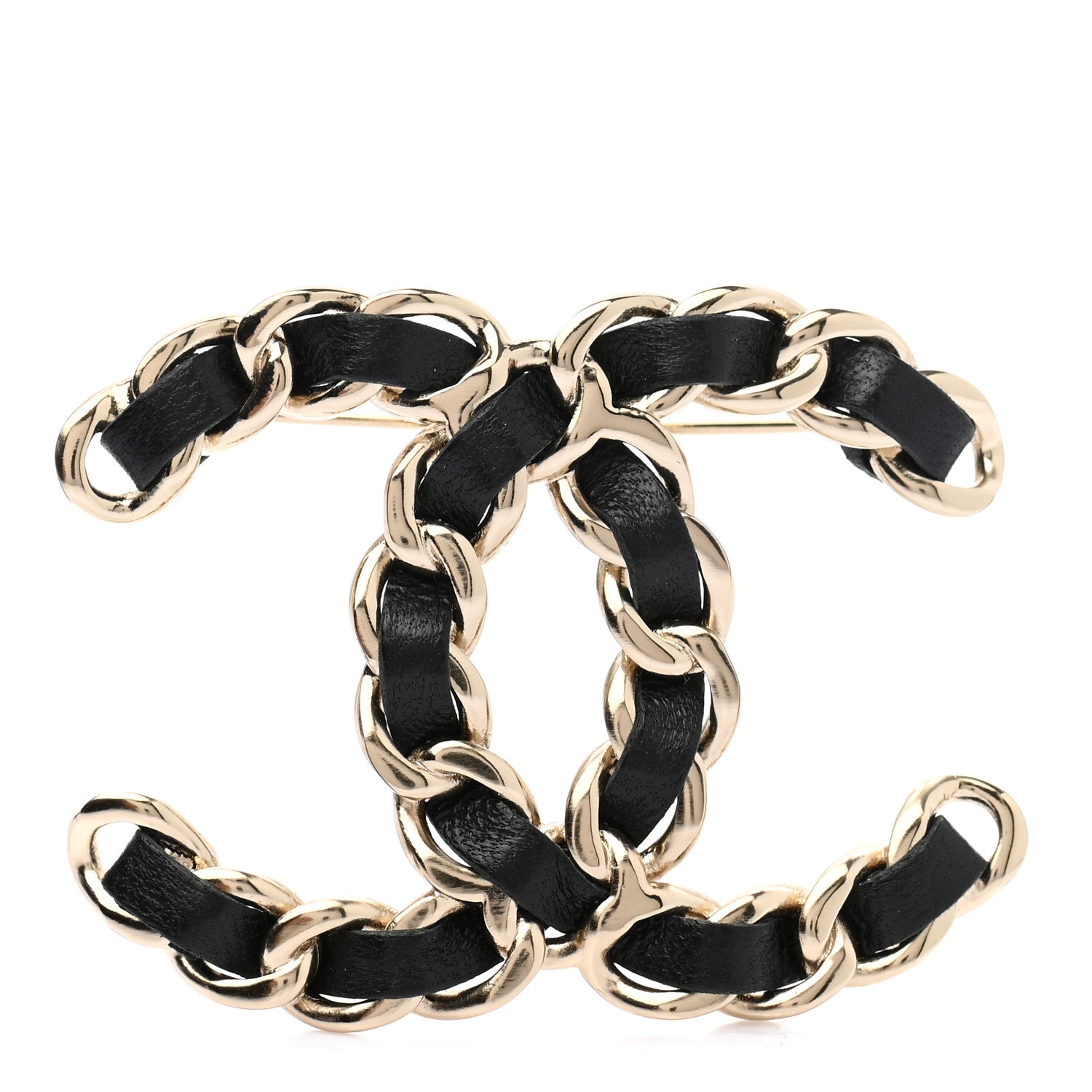 Chanel Lambskin Chain CC Brooch Black Gold 2 of 10